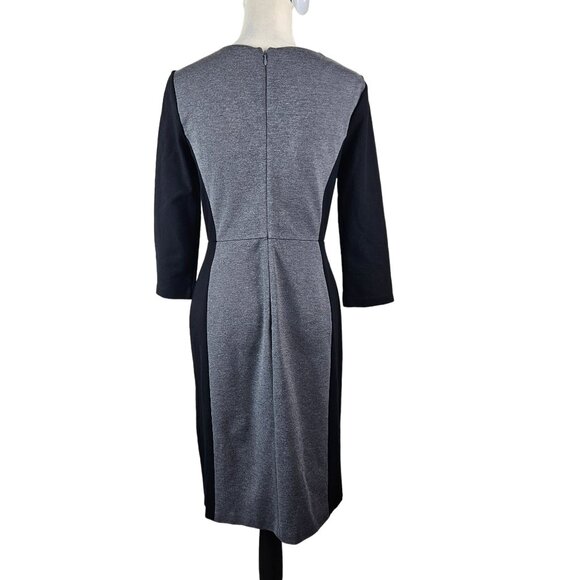 Talbots Women's Size 2 Color Block Sheath Dress 3/4 Sleeves Business Church Chic - Picture 2 of 11